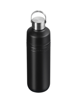 Le Creuset On The Go Stainless Steel Insulated Water Bottle, 1L - view 2, Matte Black