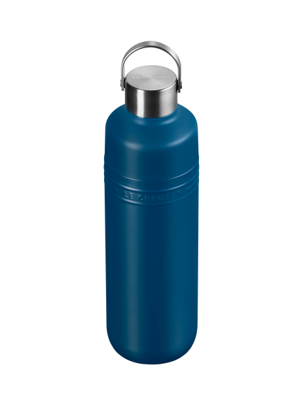 Le Creuset On The Go Stainless Steel Insulated Water Bottle, 1L - view 2, Deep Teal