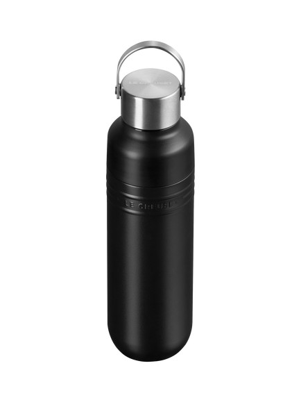 Le Creuset On The Go Stainless Steel Insulated Water Bottle, 500ml - view 2, Matte Black