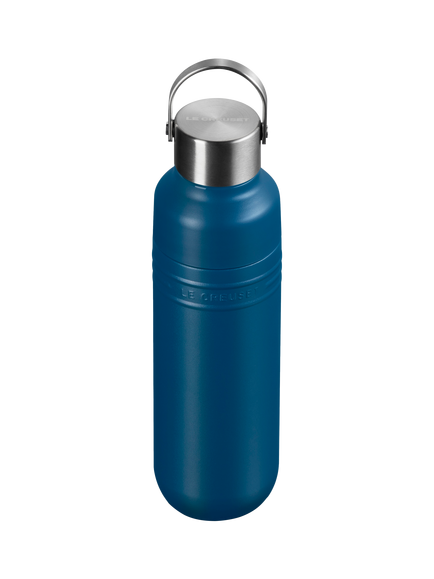 Le Creuset On The Go Stainless Steel Insulated Water Bottle, 500ml - view 2, Deep Teal