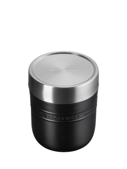 Le Creuset On The Go Stainless Steel Insulated Food Flask, 500ml - view 2, Matte Black