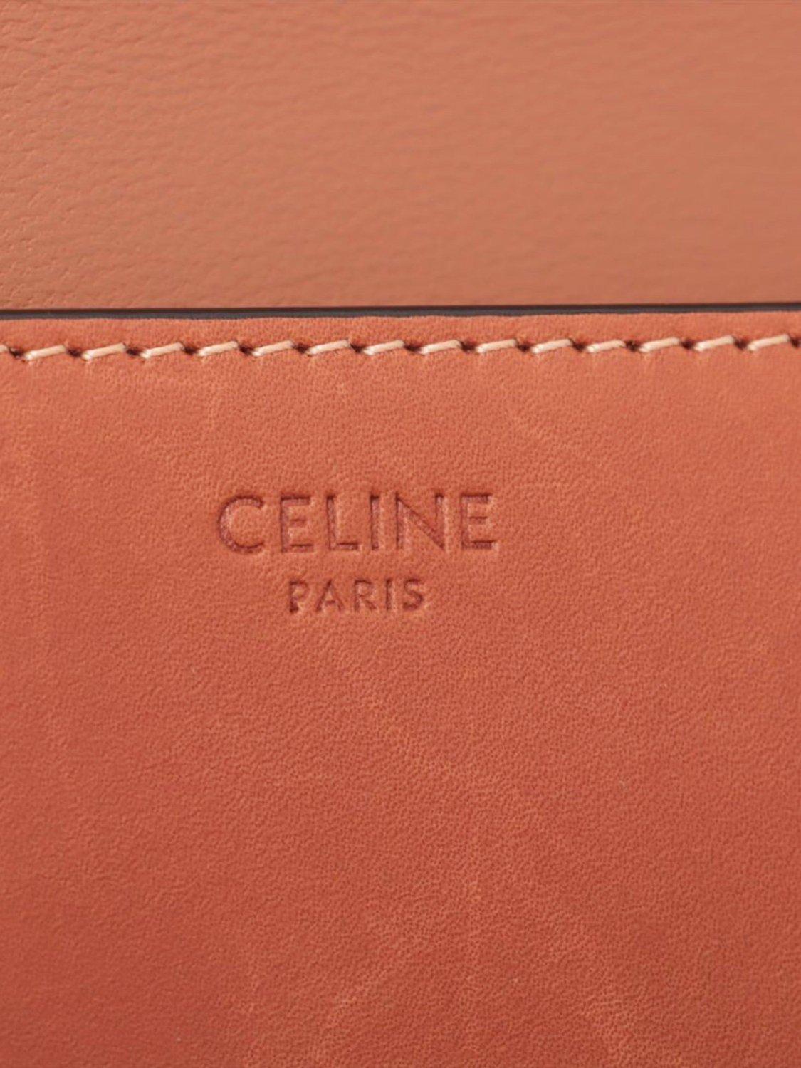 Product image 8 of 8, which shows Pre-loved CELINE Claude Leather Shoulder Bag, Tan