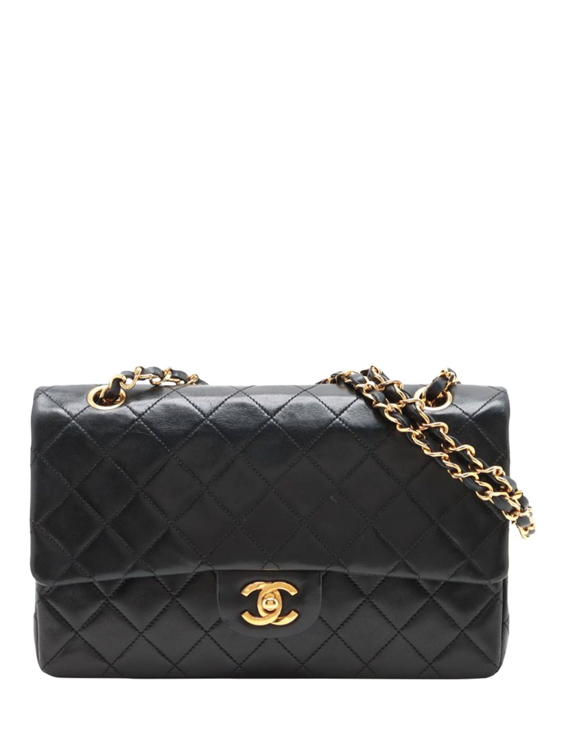 Pre-loved CHANEL Vintage 1986 Lambskin Quilted Classic Double Flap Bag, Black