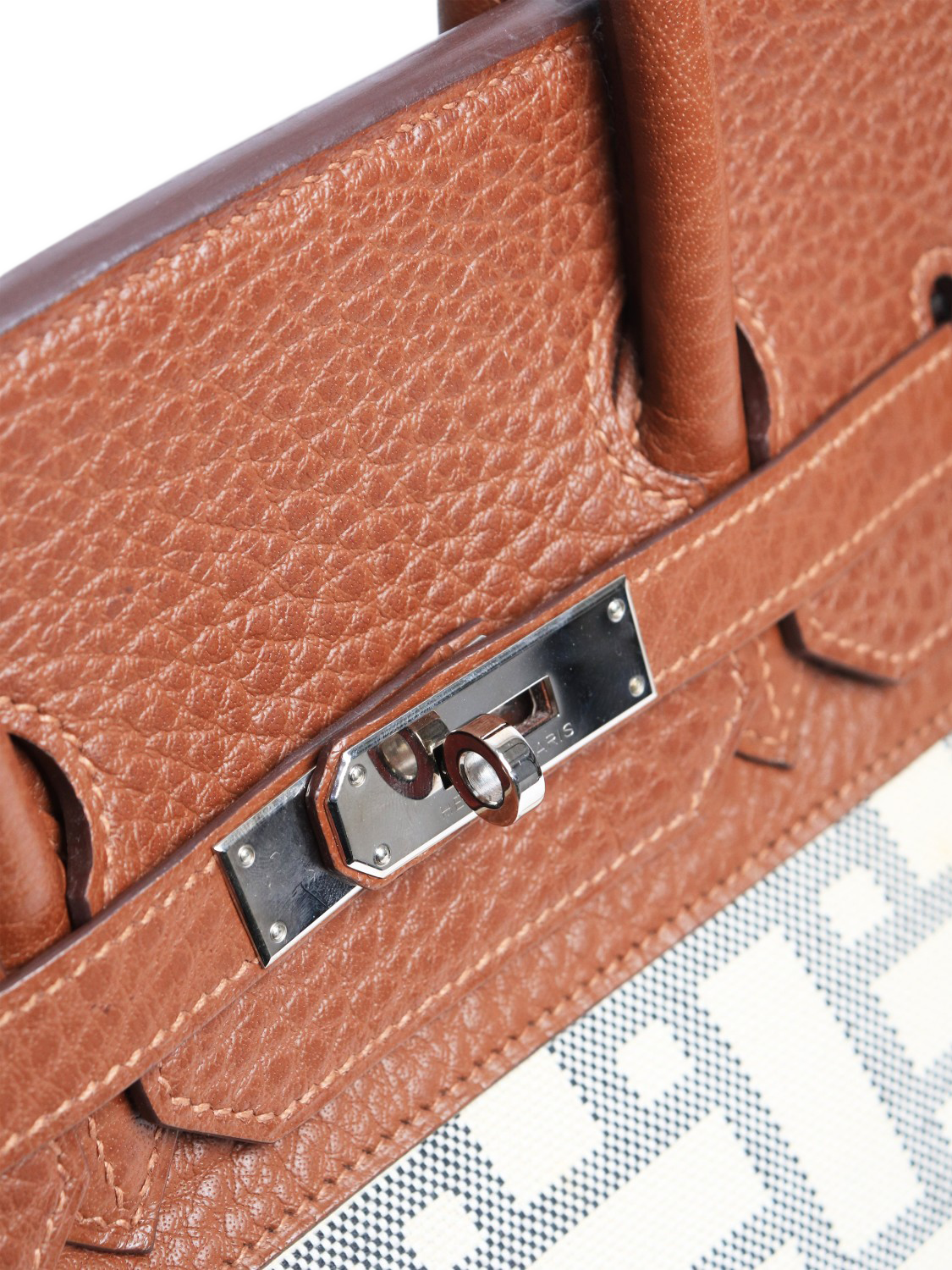 Product image 7 of 8, which shows Pre-loved Hermès 2008 Birkin 35 Mosaic Top Handle Bag, Brown