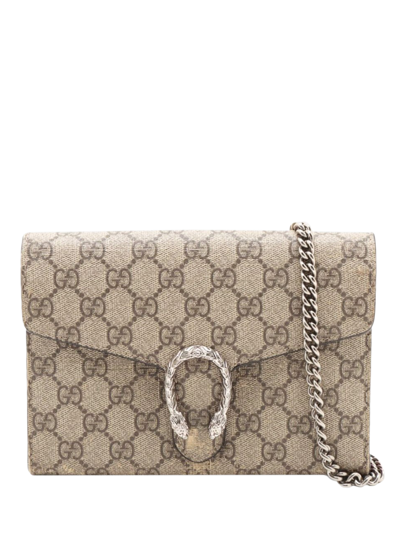Pre-loved GUCCI GG Supreme Dionysus Chain Shoulder Bag, Brown/Beige