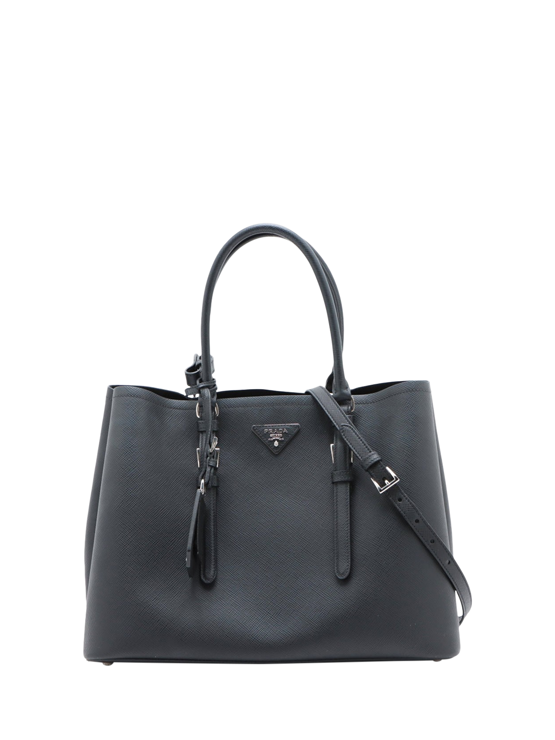 Pre-loved Prada Saffiano Cuir 2Way Shoulder Bag, Black