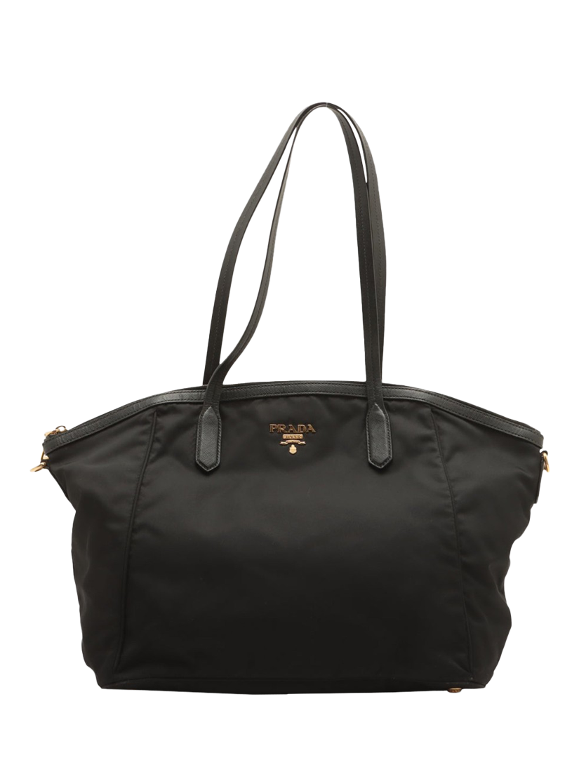 Pre-loved Prada Nylon and Leather Tote Bag, Black