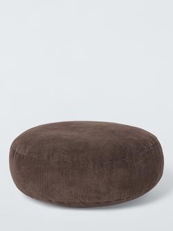 John Lewis Round Corduroy Scatter Cushion, 40cm - view 2, Cocoa