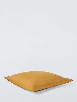 John Lewis Double Oxford Linen Cushion - view 2, Ochre