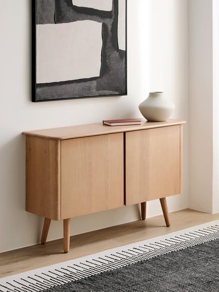 John Lewis Greenwood 2 Door Sideboard, Solid Oak/Bianco Oil - view 2, Bianco Oil