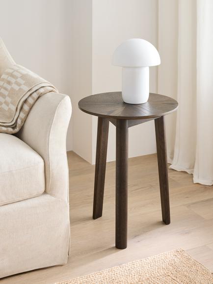 John Lewis Notch Side Table - view 2, Dark Stain