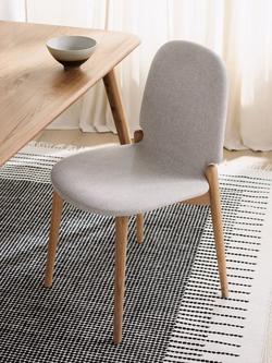 John Lewis Offset Dining Chair, Natural - view 2, Cute Sand