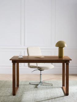 John Lewis Orbit Desk, Walnut - view 2, Walnut