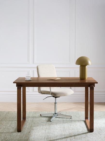 John Lewis Orbit Desk, Walnut - view 2, Walnut
