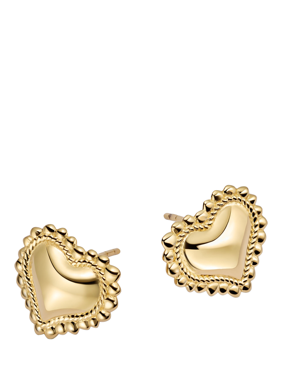 Product image 1 of 1, which shows Daisy London Vintage Inspired Heart Stud Earrings, Gold