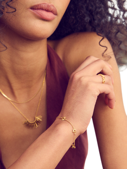 Rachel Jackson London Electric Goddess Mini Eternal Sun Chain Bracelet - view 2, Gold