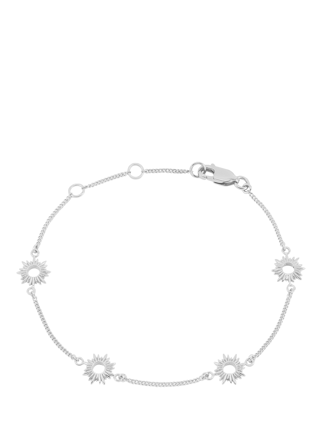 Product image 1 of 3, which shows Rachel Jackson London Electric Goddess Mini Eternal Sun Chain Bracelet, Silver