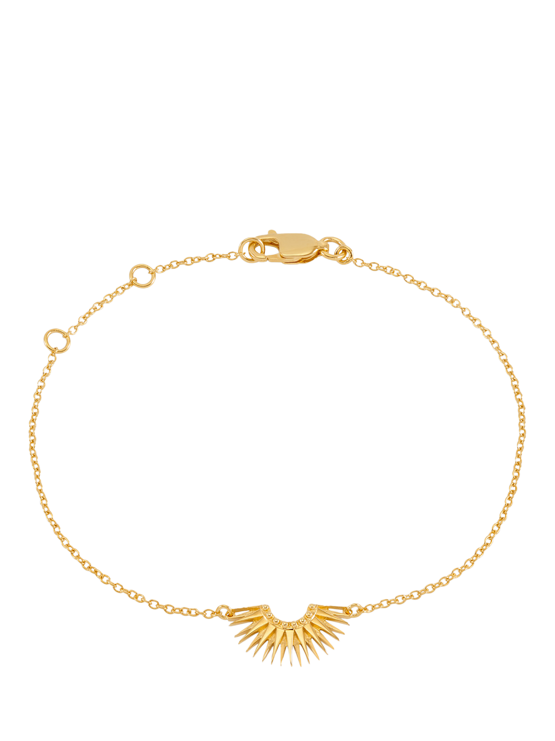 Product image 1 of 3, which shows Rachel Jackson London Electric Goddess Rising Sun White Topaz Chain Bracelet, Gold