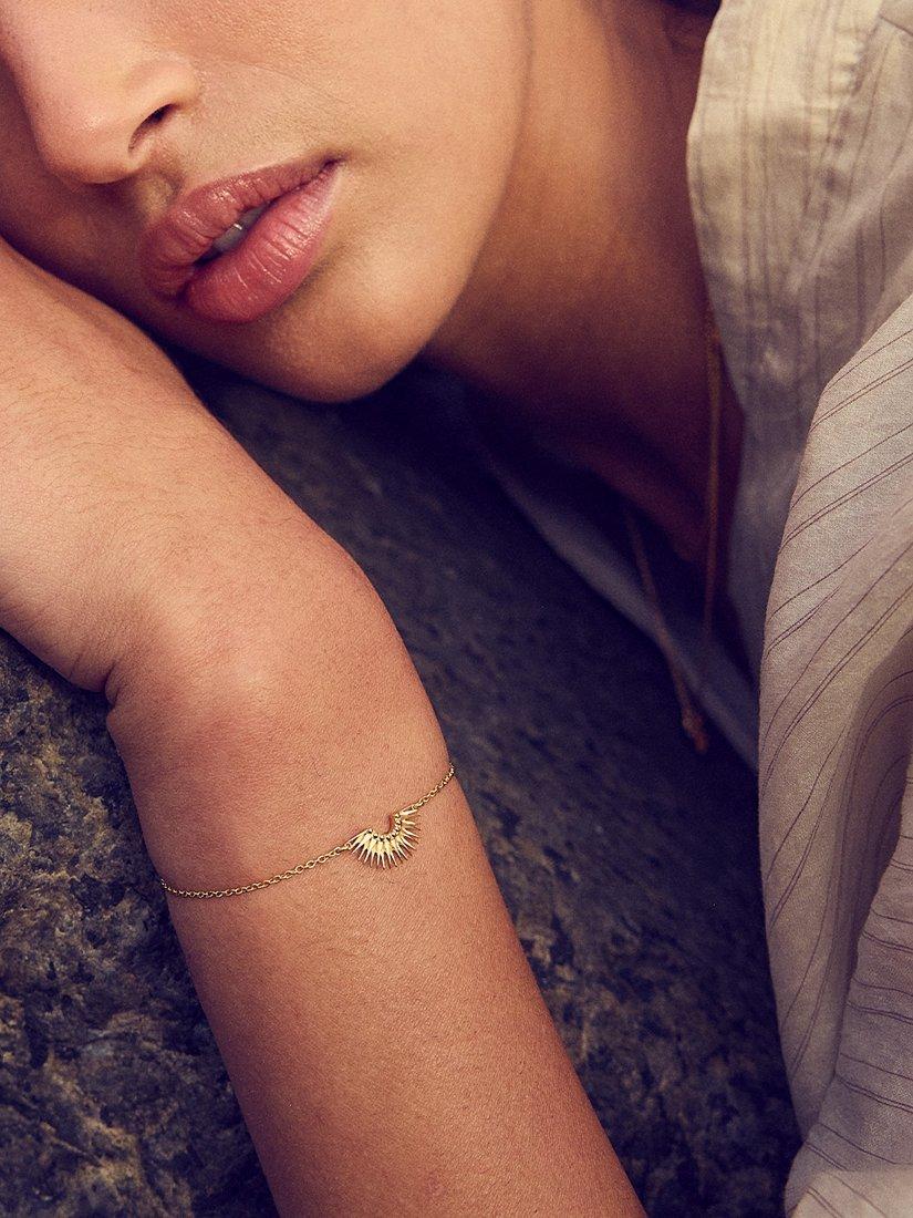 Product image 2 of 3, which shows Rachel Jackson London Electric Goddess Rising Sun White Topaz Chain Bracelet, Gold