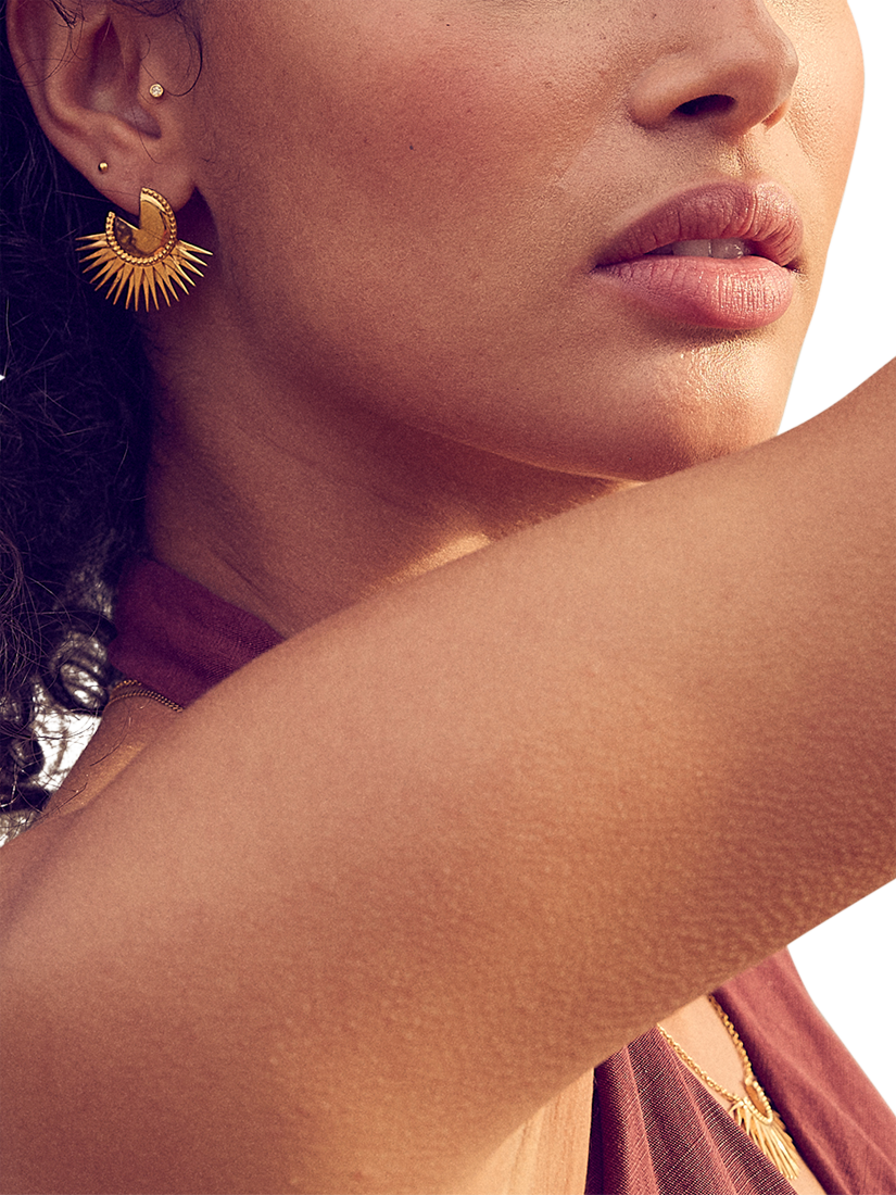 Product image 3 of 4, which shows Rachel Jackson London Electric Goddess Stud Earrings, Gold