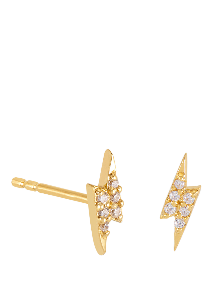 Product image 1 of 2, which shows Rachel Jackson London Lightening Stud Earrings, Gold