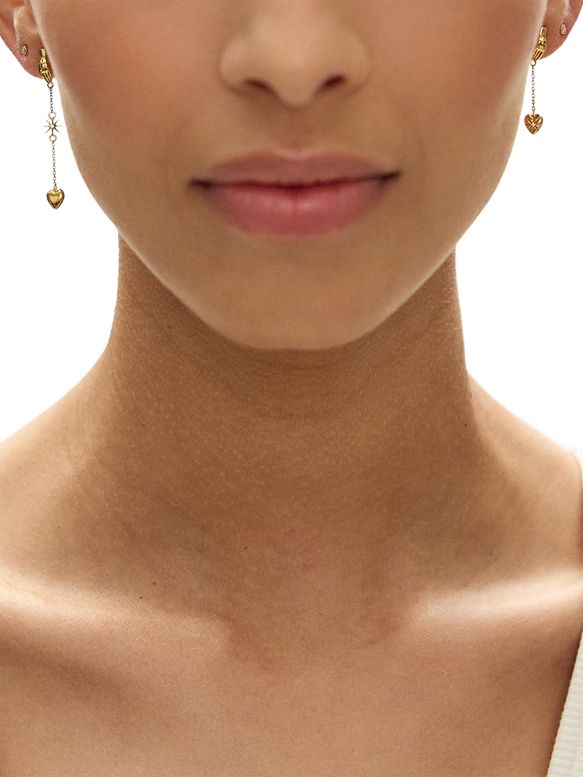 Product image 2 of 5, which shows Rachel Jackson London Love Story Asymmetric Drop Earrings, Silver