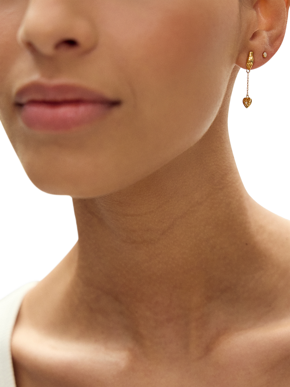 Product image 3 of 5, which shows Rachel Jackson London Love Story Asymmetric Drop Earrings, Silver