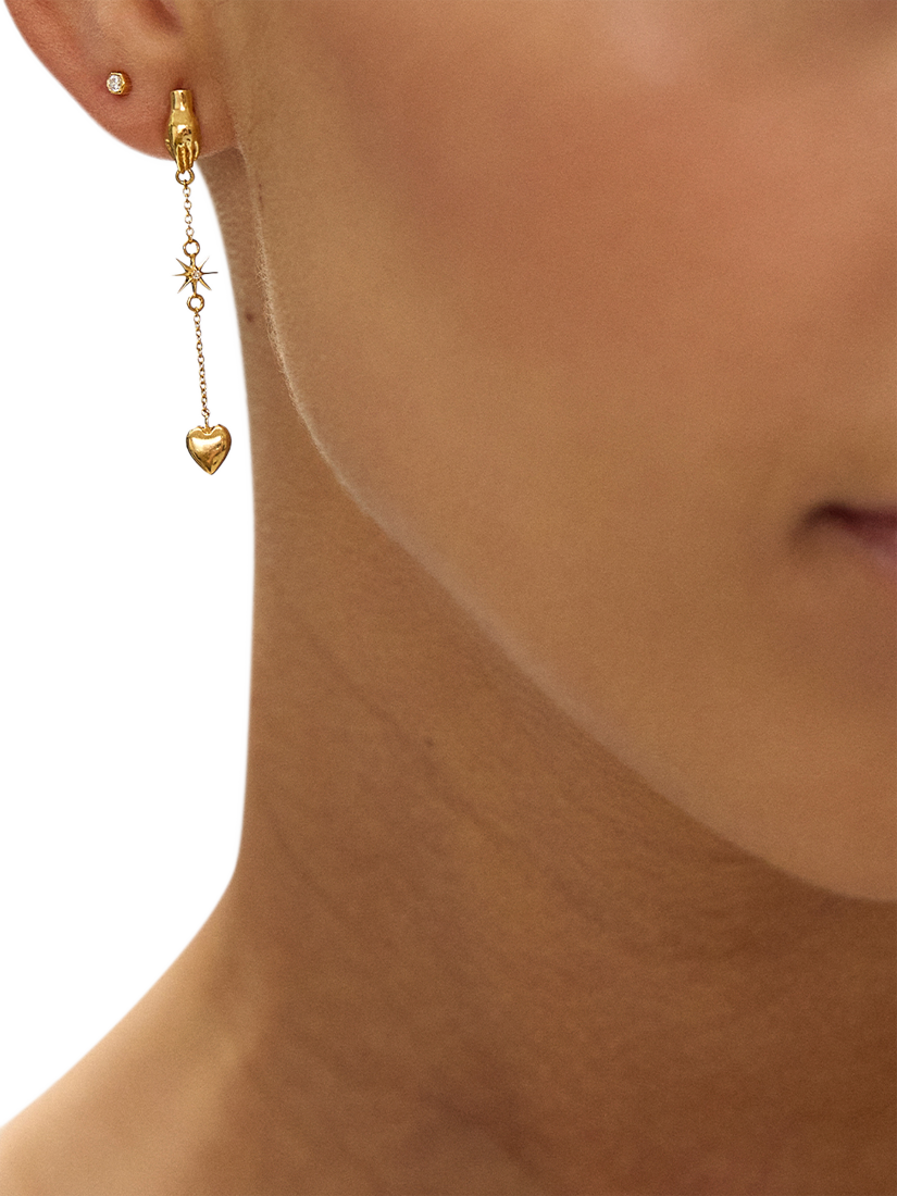 Product image 4 of 5, which shows Rachel Jackson London Love Story Asymmetric Drop Earrings, Silver