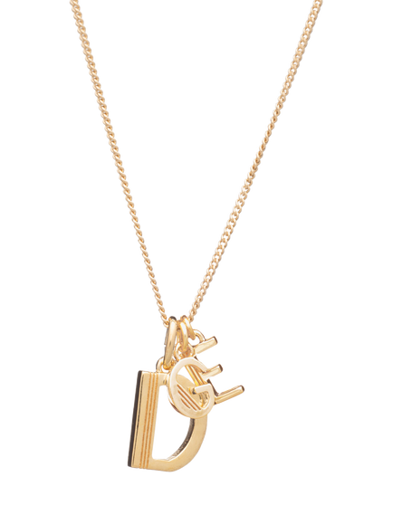 Rachel Jackson London Personalised Letters Art Deco Necklace, Gold