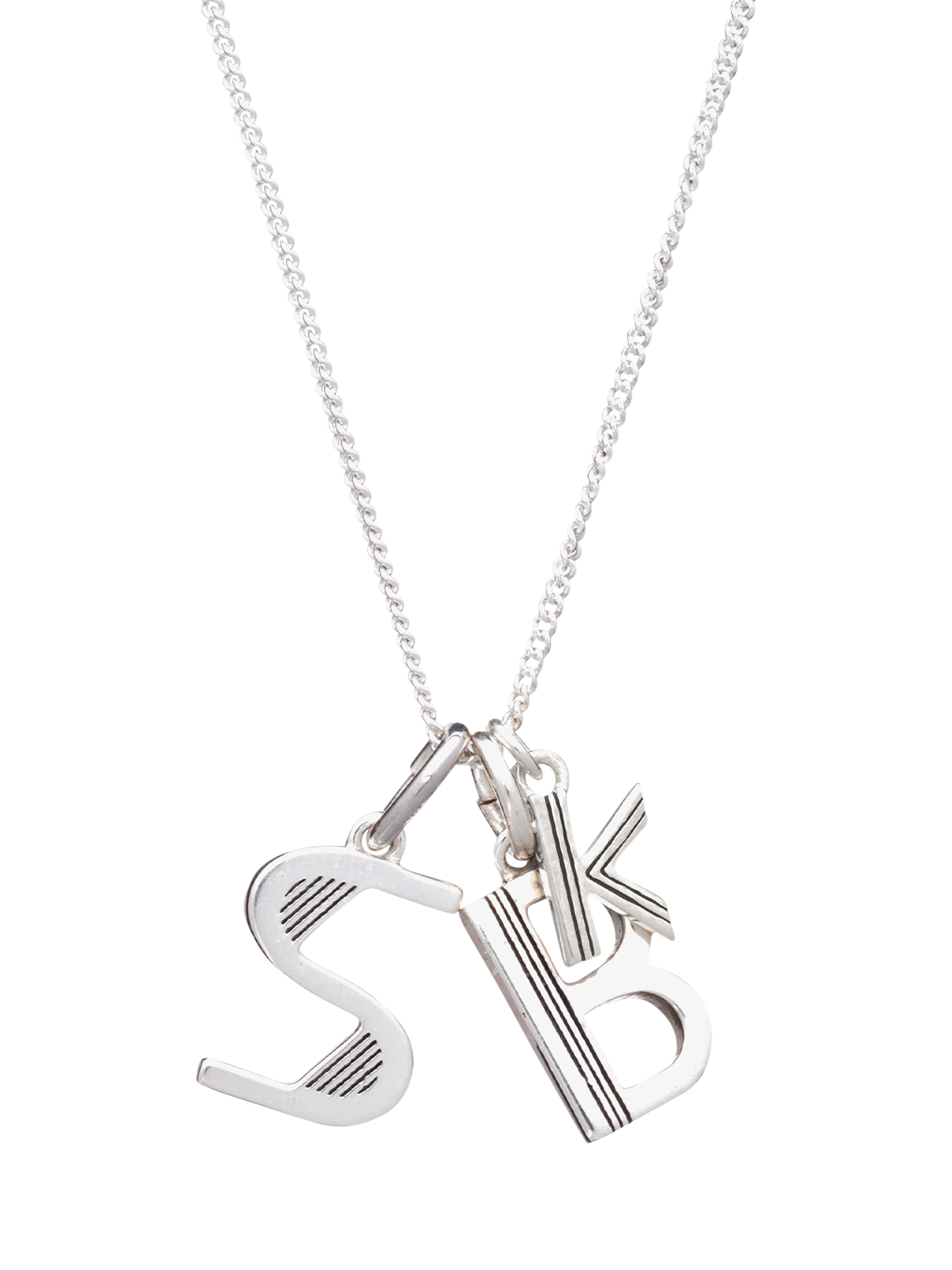 Product image 1 of 4, which shows Rachel Jackson London Personalised Letters Art Deco Necklace, Silver