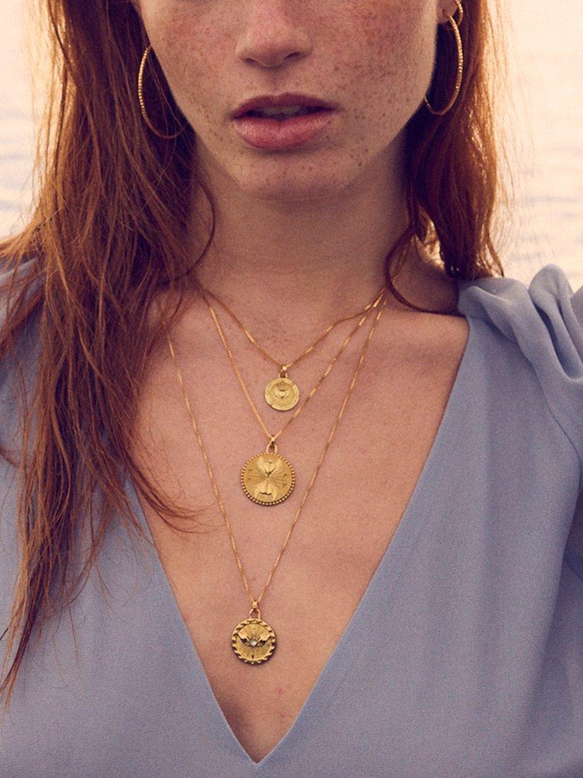 Product image 2 of 4, which shows Rachel Jackson London Personalised Carpe Diem Token of Love Pendant Necklace, Gold