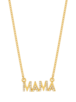 Rachel Jackson London Gemstone Mama Necklace, Gold, Gold