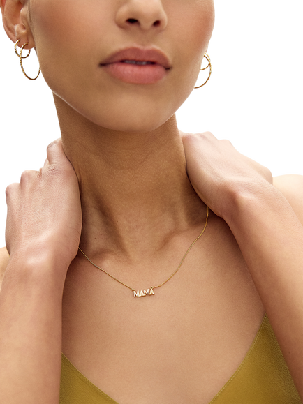 Rachel Jackson London Gemstone Mama Necklace, Gold - view 2, Gold