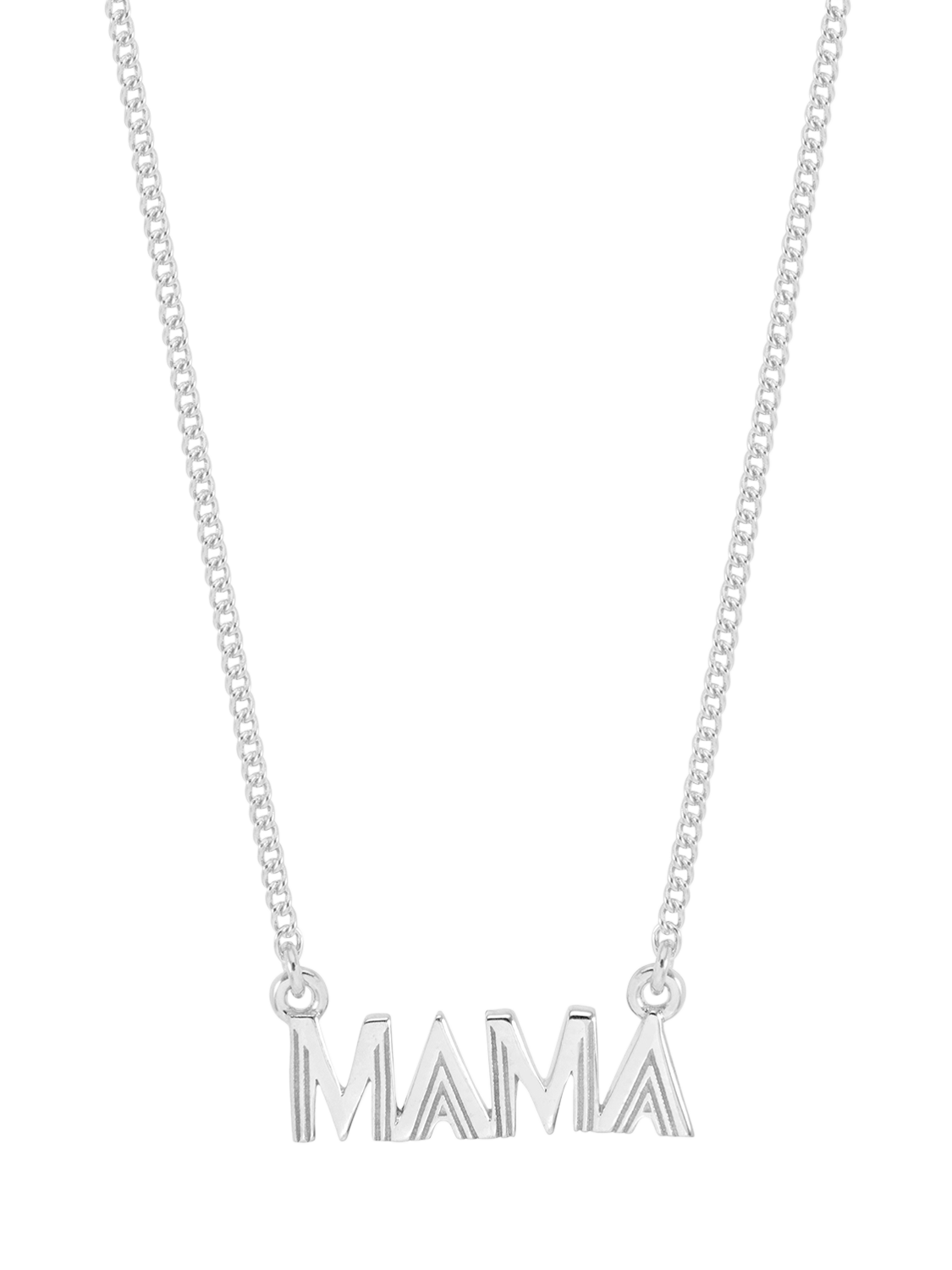 Product image 1 of 3, which shows Rachel Jackson London Mama Mini Art Deco Pendant Necklace, Silver