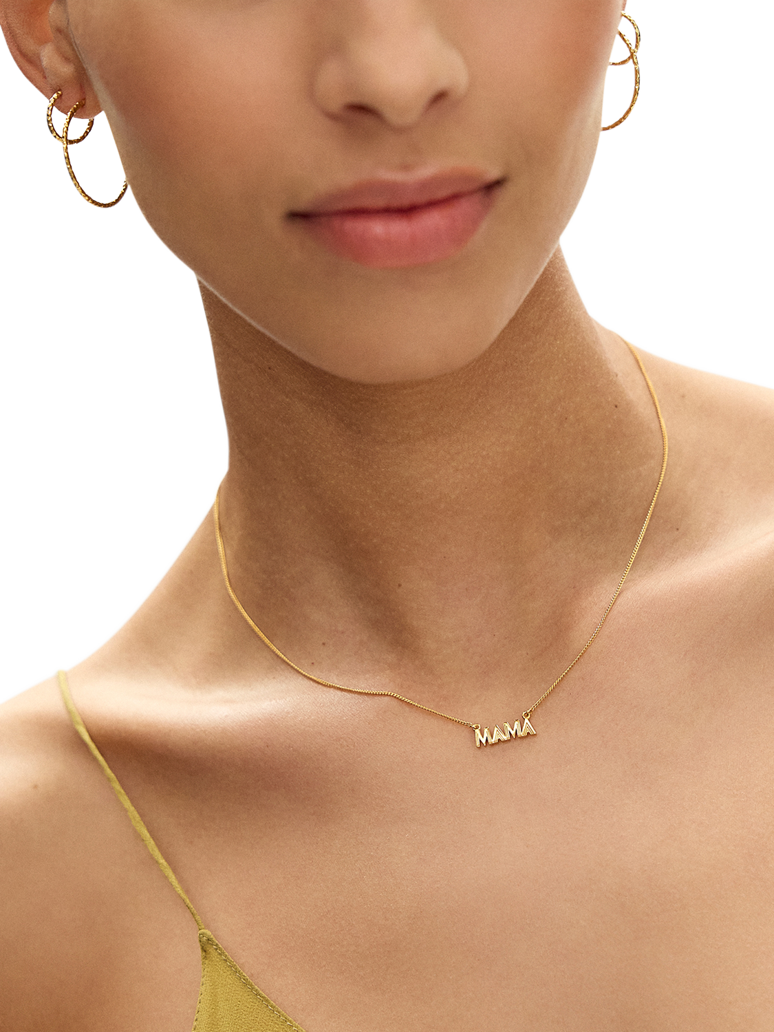 Product image 2 of 3, which shows Rachel Jackson London Mama Mini Art Deco Pendant Necklace, Silver