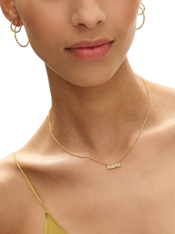 Rachel Jackson London Mini Art Deco Mama Pendant Necklace, Gold - view 2, Silver