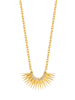 Rachel Jackson London Mini Rising Sun Topaz Pendant Necklace, Gold