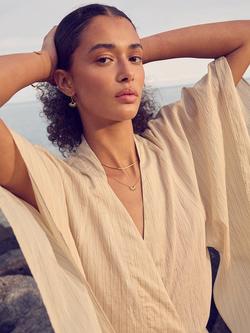 Rachel Jackson London Mini Rising Sun Topaz Pendant Necklace - view 2, Gold