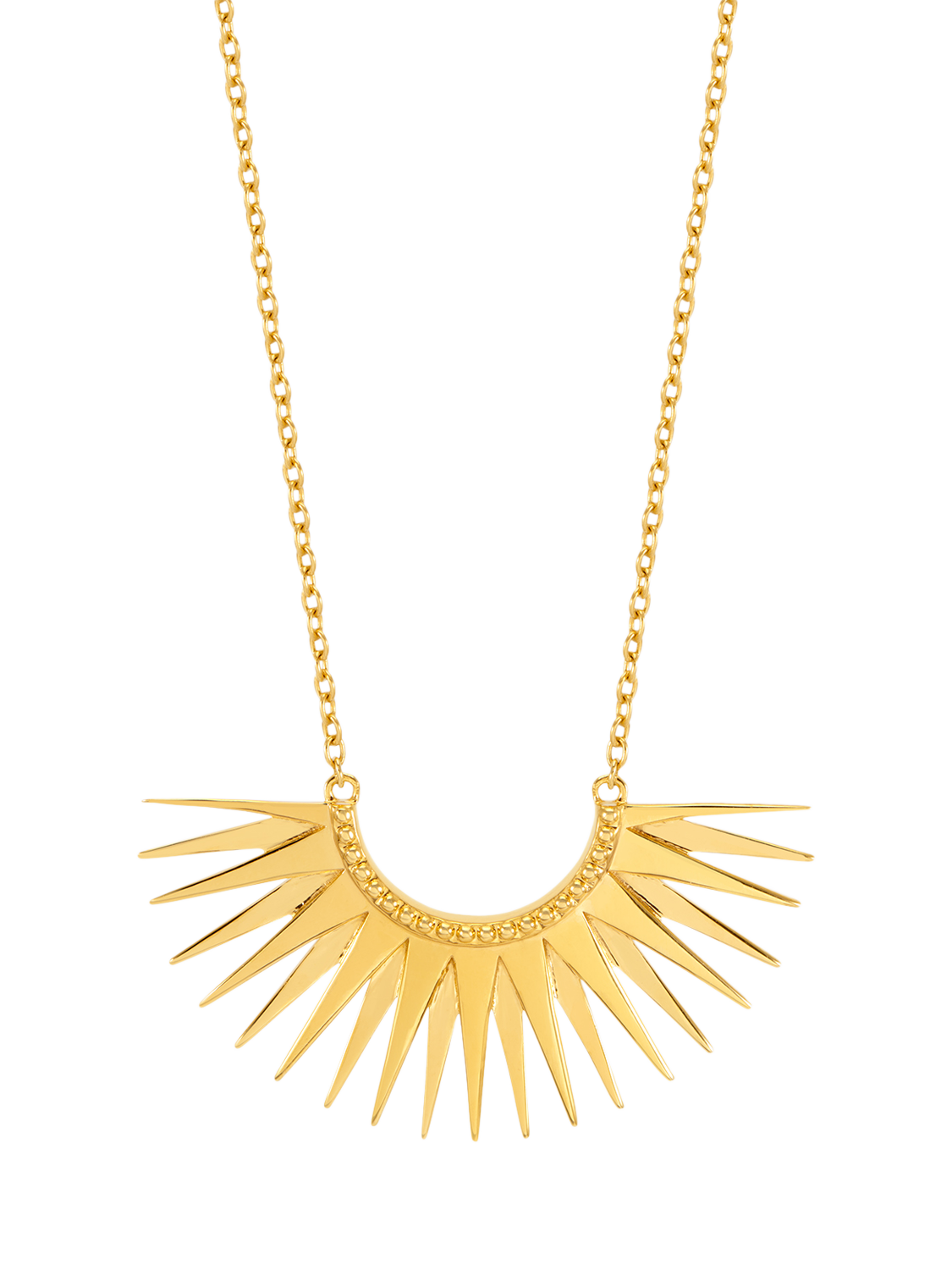 Product image 1 of 4, which shows Rachel Jackson London Electric Goddess Rising Sun Pendant Necklace, Gold