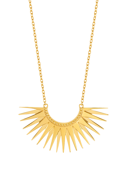 Rachel Jackson London Electric Goddess Rising Sun Pendant Necklace, Gold, Gold