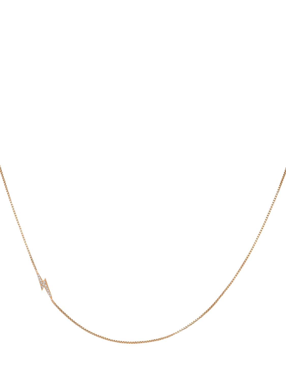 Product image 1 of 3, which shows Rachel Jackson London 9ct Yellow Gold Lab Grown Diamond Lightening Bolt Necklace, Gold