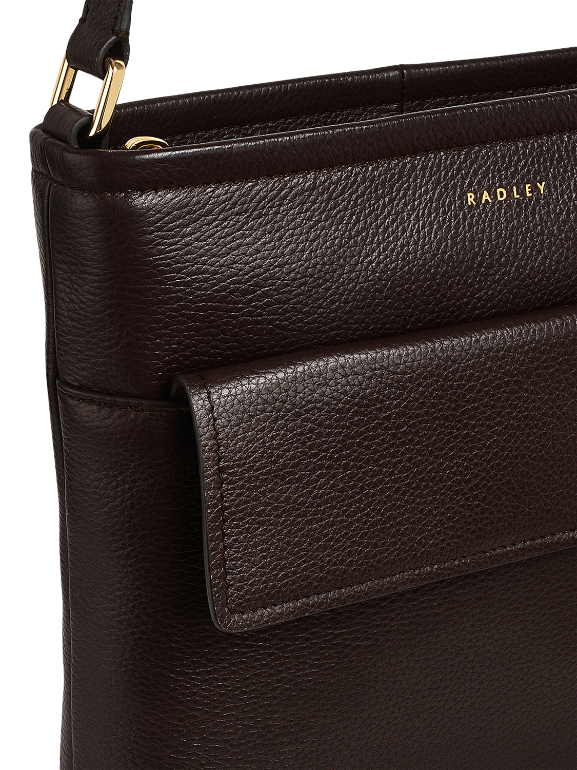 Product image 4 of 4, which shows Radley Brompton Crescent Leather Cross Body Bag, Dark Oak