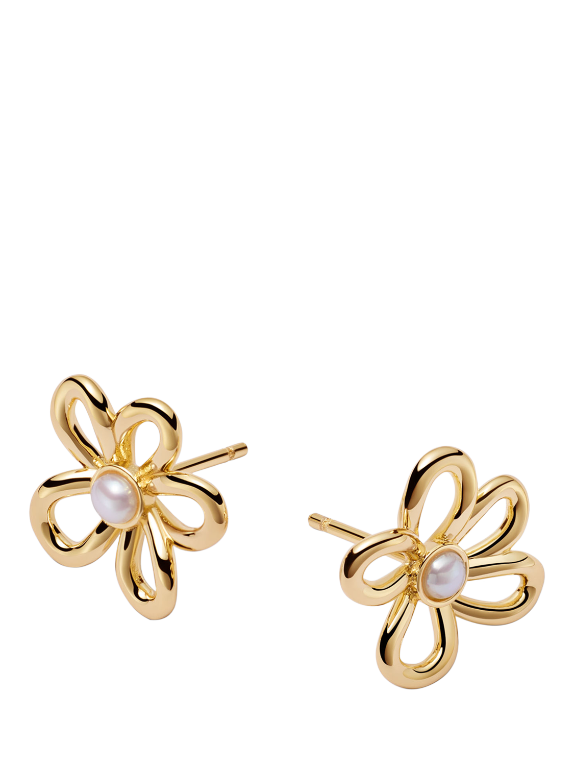 Product image 1 of 1, which shows Daisy London Daisy Bow Stud Earrings, Gold