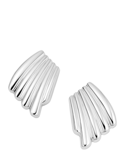 Daisy London Daisy x Polly Sayer Oversized Wave Stud Earrings, Silver