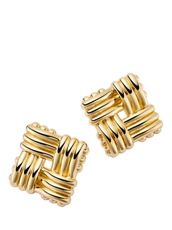 Daisy London Daisy x Polly Newman Lattice Stud Earrings, Gold, Gold