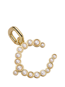Daisy London Pearl Initial Pendant Necklace, Gold - view 2, Gold/C