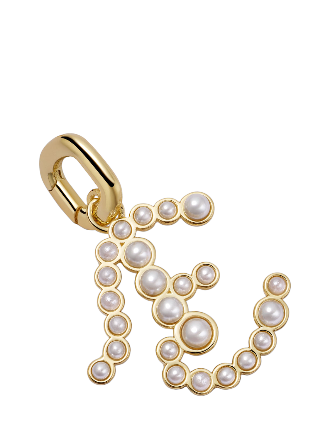 Product image 2 of 4, which shows Daisy London Pearl Initial Pendant Necklace, Gold, E