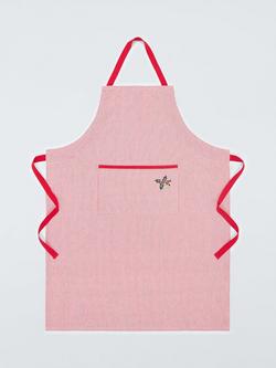 John Lewis Christmas Striped Cotton Apron, Red/Multi, Multi