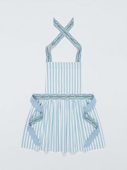 John Lewis Christmas Striped Cotton Apron, Blue/Multi, Multi