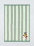 John Lewis Merry Christmas Striped Cotton Tea Towel, Green